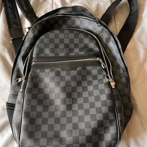 Louis Buitton Checkered Black Backpack